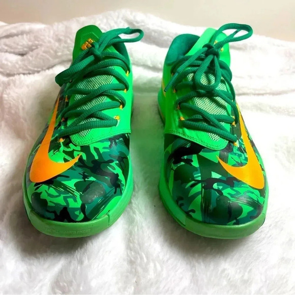 Nike Zoom KD 6 VI Easter 2013 599477-303 Green Camo/Orange Basketball -Size 4.5Y - Picture 5 of 8
